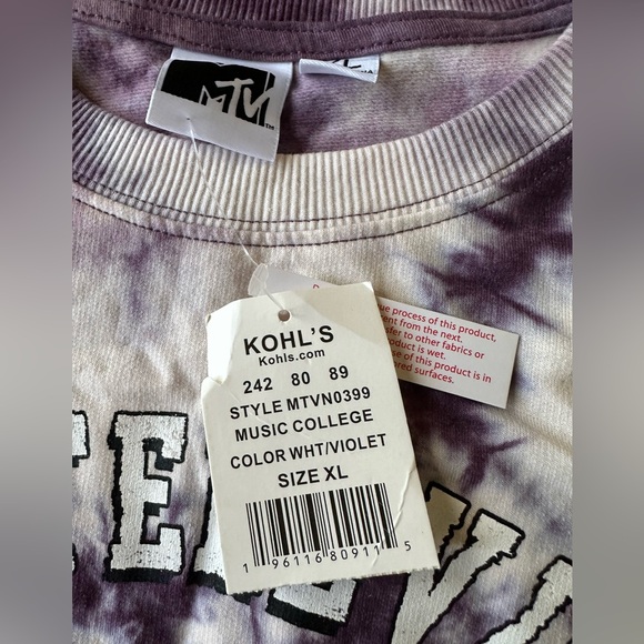 MTV Purple Tie-Dye Long Sleeve Tee - Picture 4 of 8